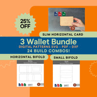 Front Pocket, Bifold, Slim Bifold Wallet Bundle SVG PDF DXF Grit Mercantile