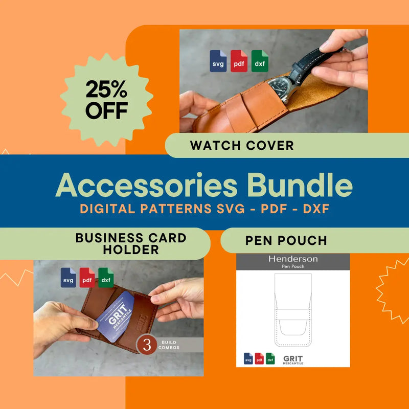 Accessories Pattern Bundle SVG PDF DXF | Warren, Keegan, Henderson Grit Mercantile