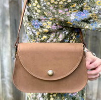 Handmade Leather Saddle Bag with Locking Latch | Ashley