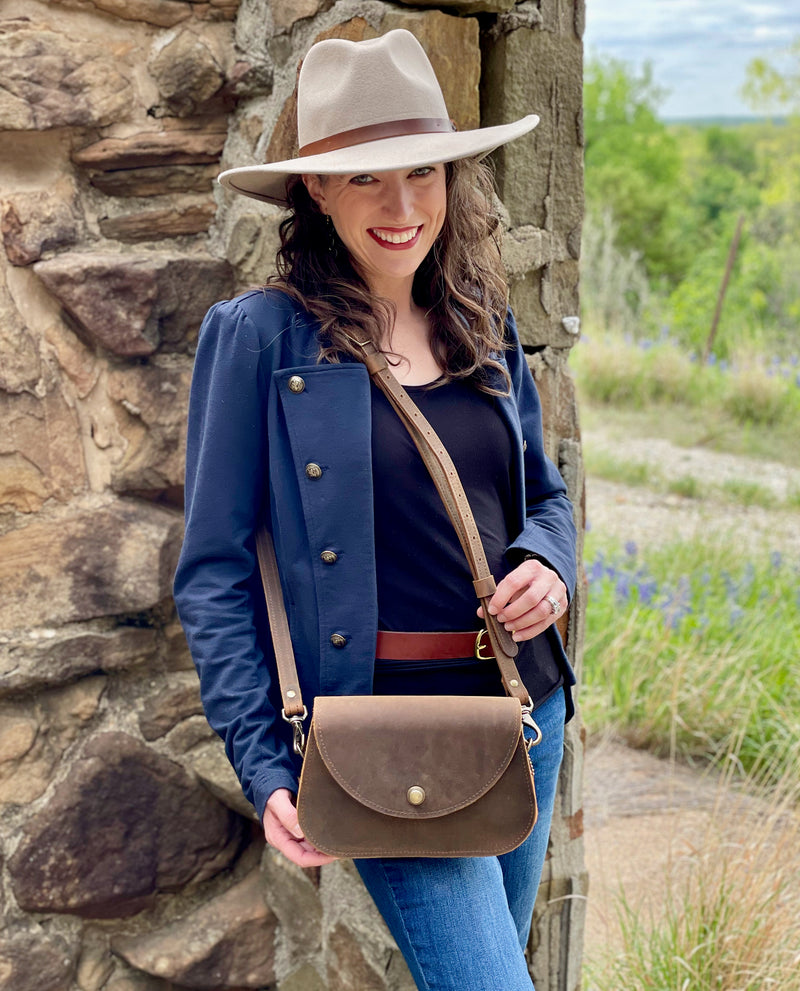 Handmade Leather Saddle Bag with Locking Latch | Ashley