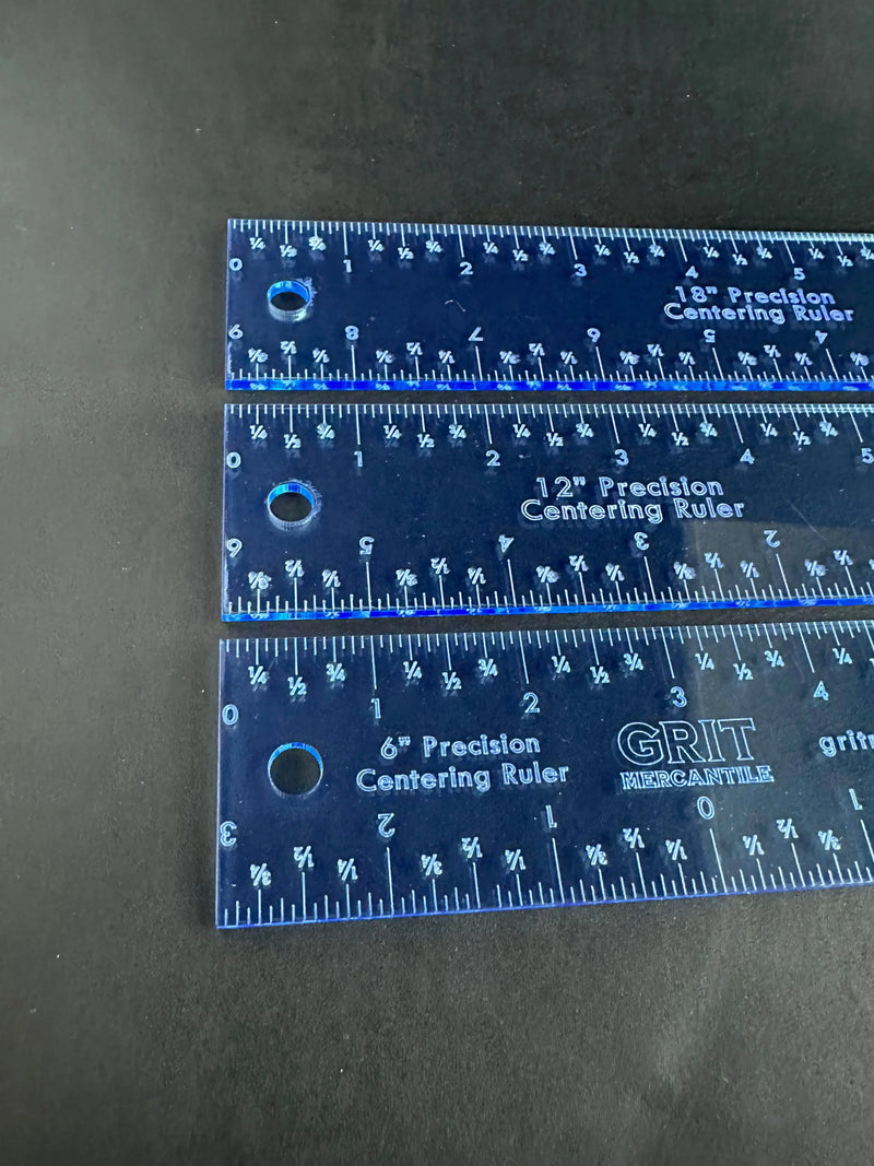 Center-Finding Ruler in 6 Inch, 12 Inch and 18 Inch - Grit Mercantile