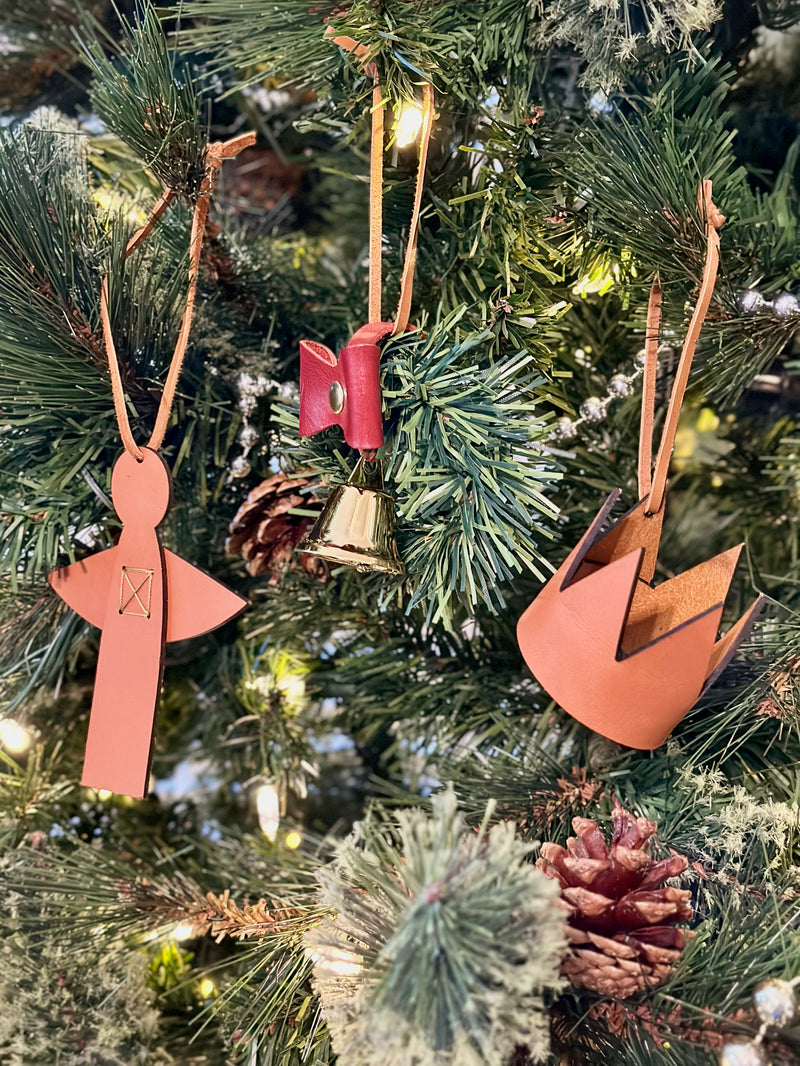 Handmade Leather Crown Christmas Ornament