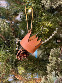 Handmade Leather Crown Christmas Ornament