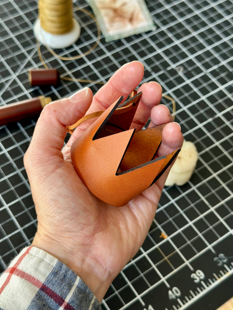 Handmade Leather Crown Christmas Ornament