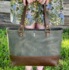 Two Tone Large Leather Tote Bag | Emma