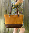 Two Tone Large Leather Tote Bag | Emma