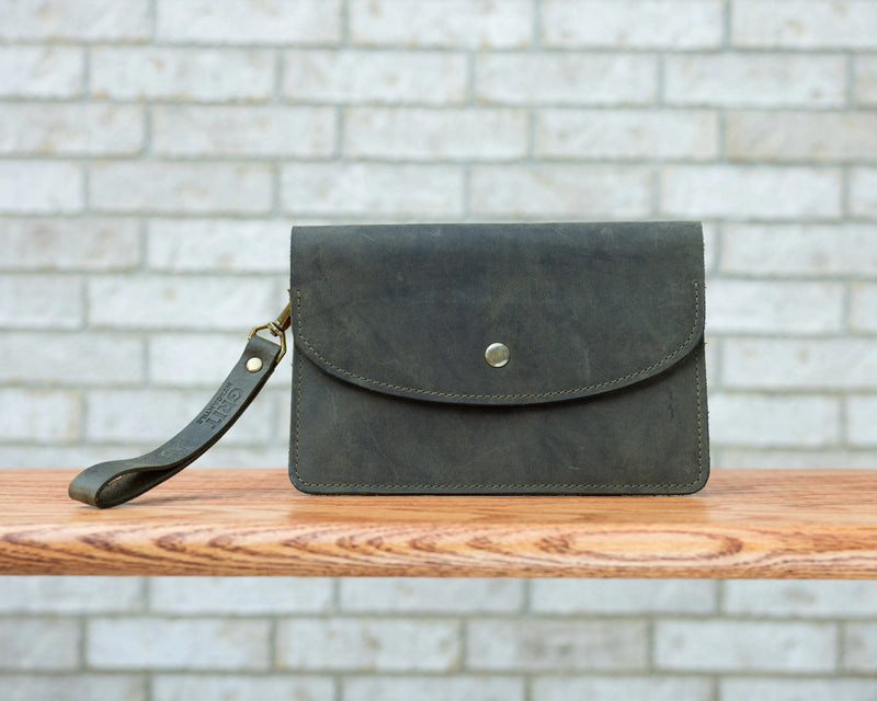 Gladys Leather Clutch Wristlet Grit Mercantile