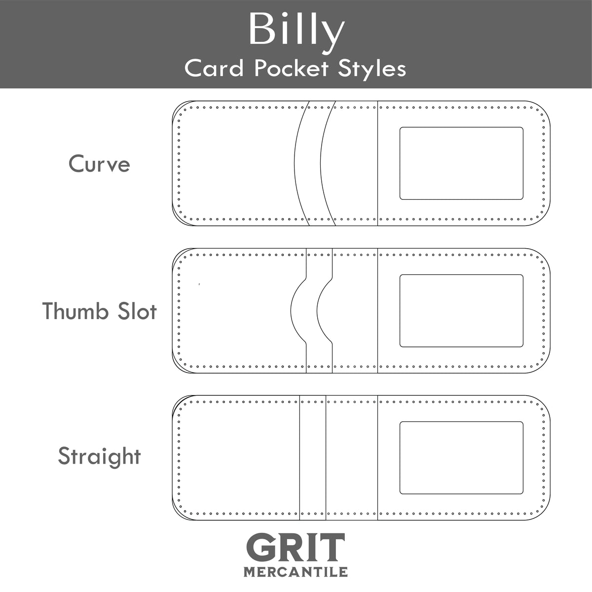 Billy Bifold Wallet Digital Pattern SVG PDF DXF Grit Mercantile