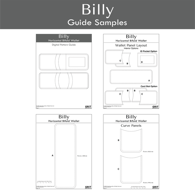 Billy Bifold Wallet Digital Pattern SVG PDF DXF