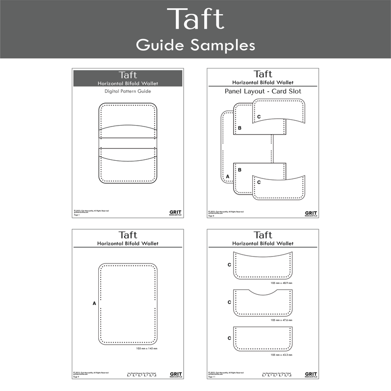 Small Bifold Wallet Digital Pattern SVG PDF DXF | Taft