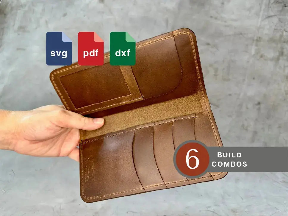 Lewis Long Wallet Digital Pattern SVG PDF DXF - Grit Mercantile