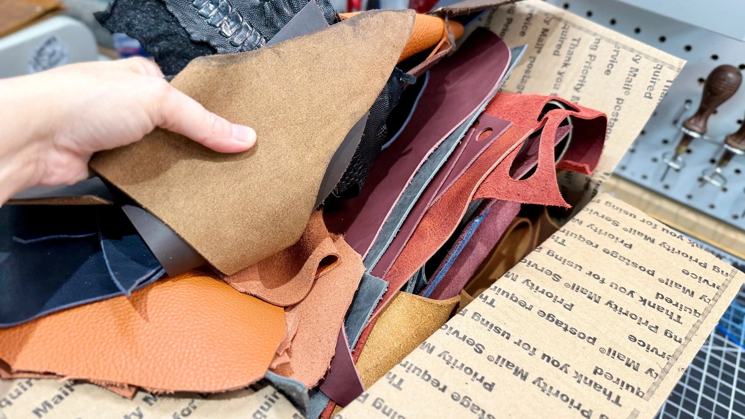Leather Scrap Box - 7lbs+ Grit Mercantile
