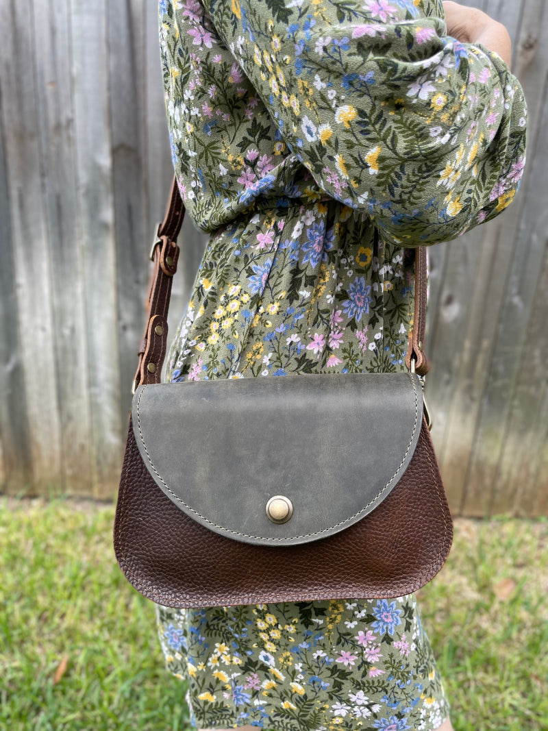 Handmade Leather Saddle Bag with Locking Latch | Ashley