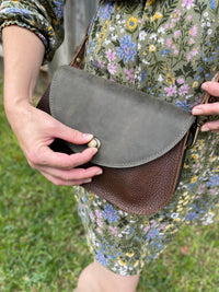 Handmade Leather Saddle Bag with Locking Latch | Ashley