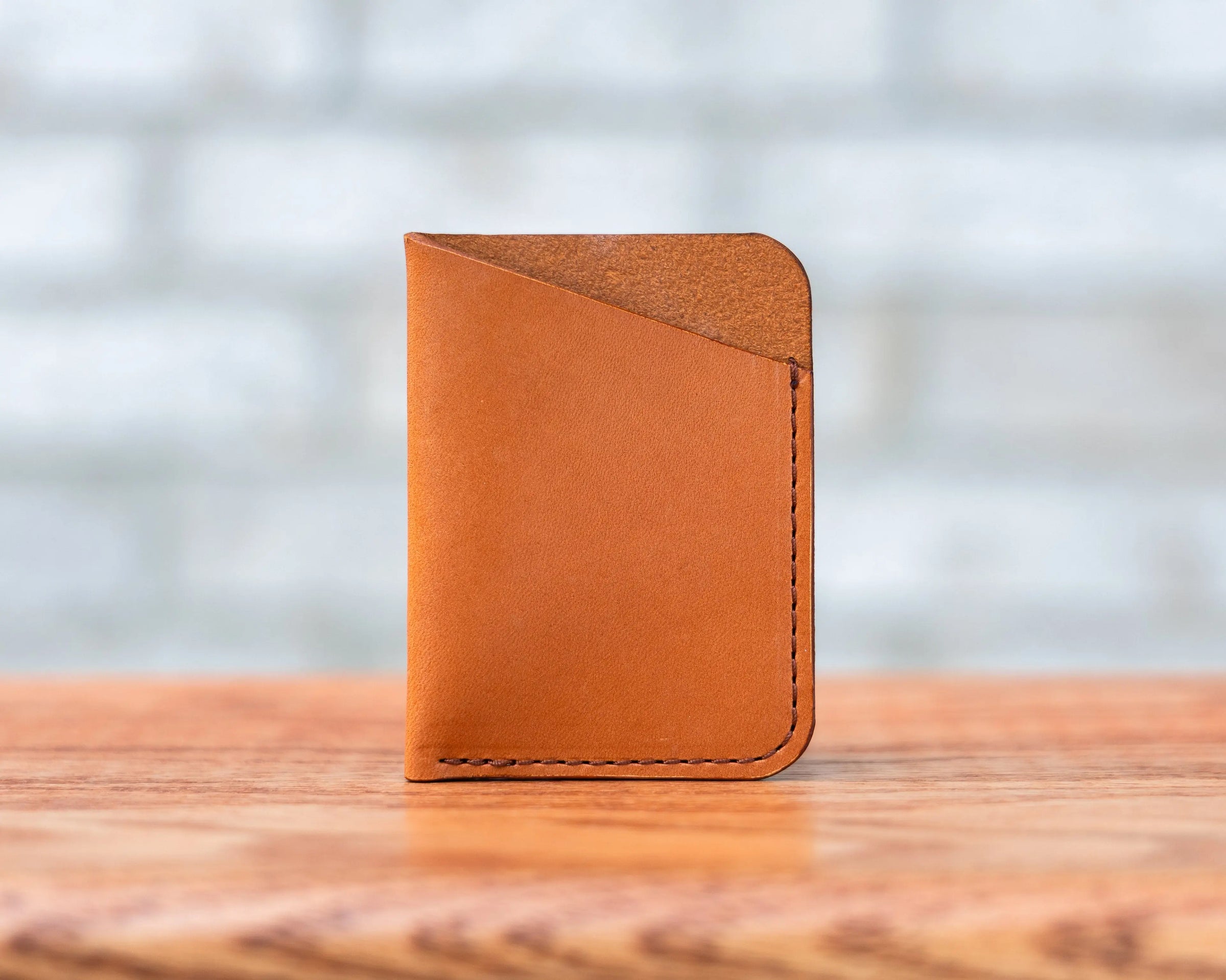 leather card sleeve wallet FOXHACKLE RFID Blocking Bifold | Full Grain Slim Design grain leather Dean Card Sleeve - Grit