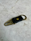 Antique Brass Leather Keychain | Clark