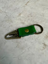 Antique Brass Leather Keychain | Clark