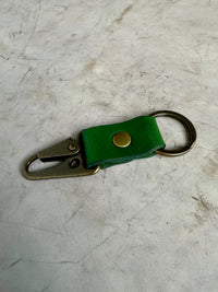 Antique Brass Leather Keychain | Clark
