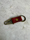 Antique Brass Leather Keychain | Clark