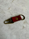 Antique Brass Leather Keychain | Clark