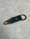 Antique Brass Leather Keychain | Clark