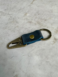 Antique Brass Leather Keychain | Clark
