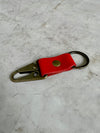 Antique Brass Leather Keychain | Clark