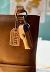 Leather Lip Balm Holder Keychain